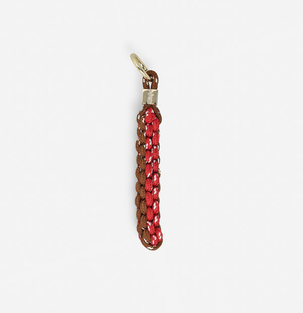 F L Ò / T W I S T RED/BROWN - Portachiavi intrecciato tipo scoobydoo