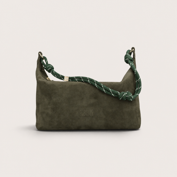 FLÒ POUCH MEDIUM Suede - Khaki