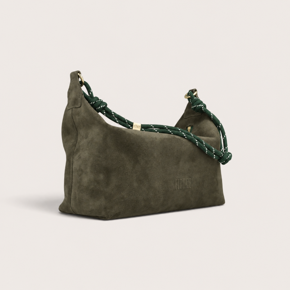 FLÒ POUCH MEDIUM Suede - Khaki