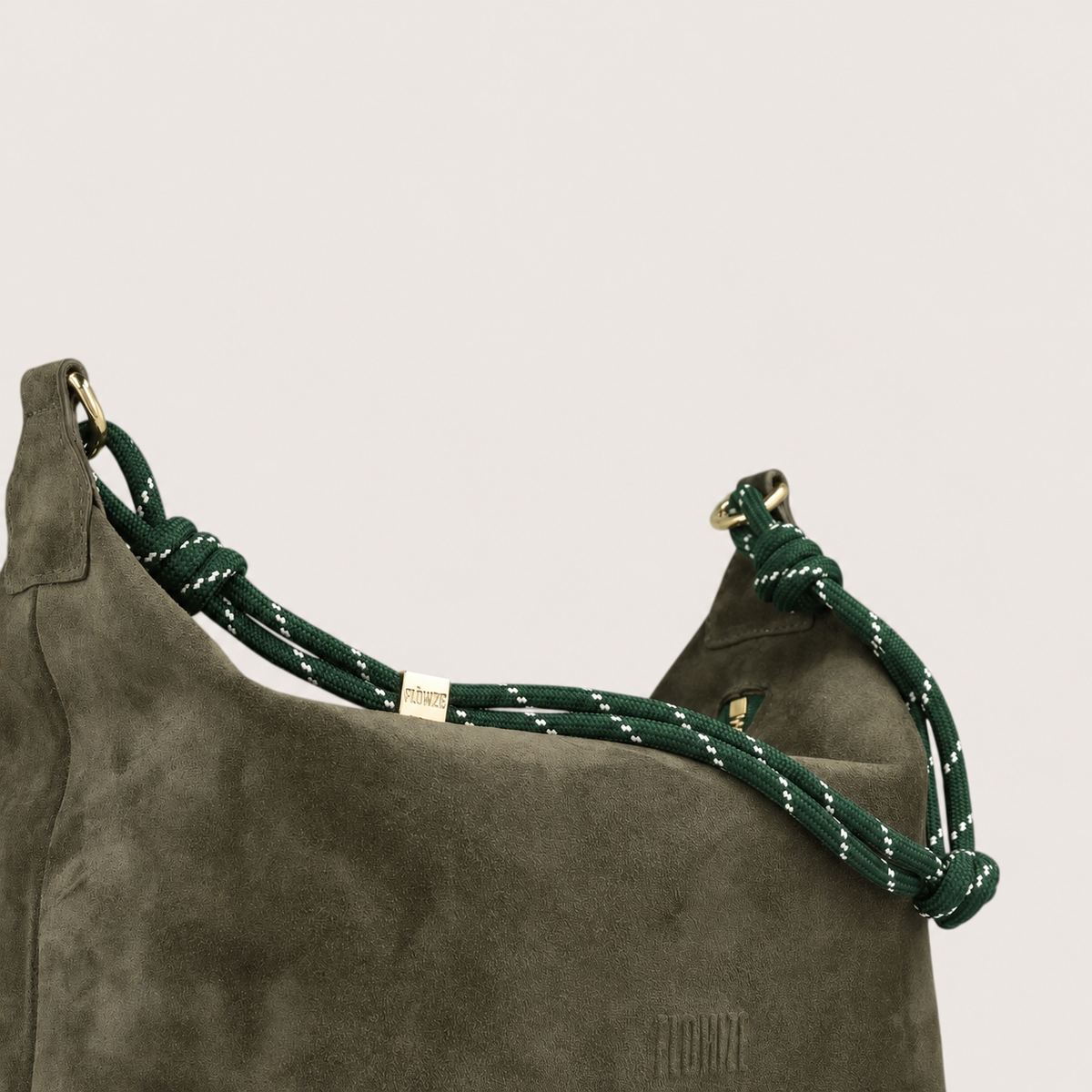 FLÒ POUCH MEDIUM Suede - Khaki