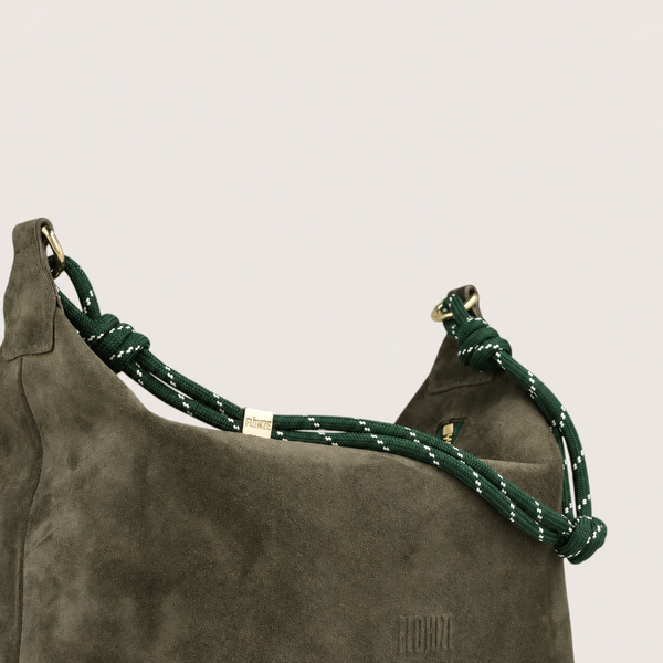 FLÒ POUCH MEDIUM Suede - Khaki