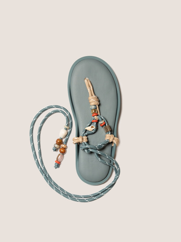Flowze x Collanine Colorate - F L Ò / T W I N with Beads - Teal / Argilla