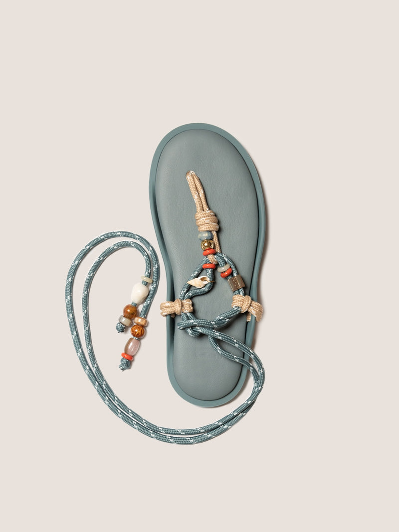 Flowze x Collanine Colorate - F L Ò / T W I N with Beads - Teal / Argilla