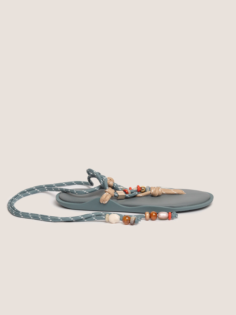 Flowze x Collanine Colorate - F L Ò / T W I N with Beads - Teal / Argilla